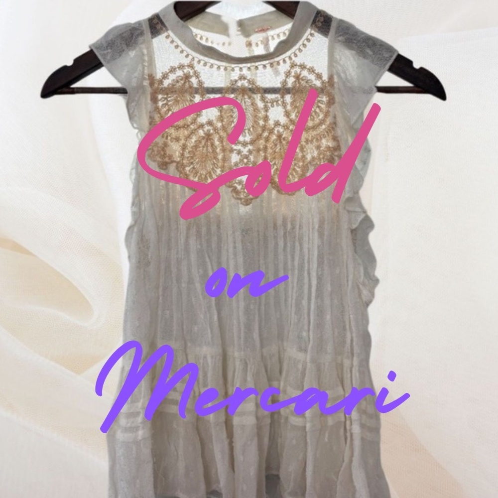 Free People- Embroidered Ruffle Blouse in Ivory XS